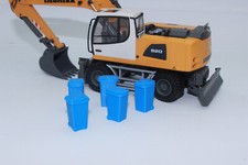 5x Mülltonne blau 1:50 für Landschaft oder Diorama NEU Papiertonne