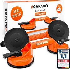 Gakago 2er Set Saugheber Ergonomische & rutschfeste Sauggriffe 120kg tragfähig 