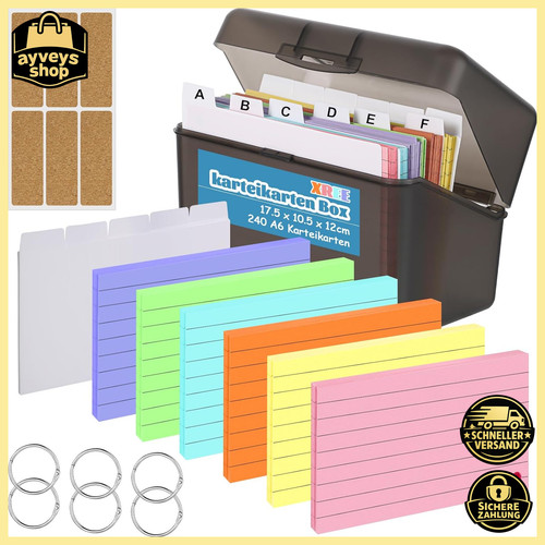 Karteikarten box mit 240 - box, a6