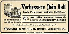 Westphal & Reinhold Berlin PRIMISSIMA-MATRATZE Historische Reklame von 1903