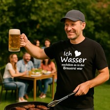 lustiges T-Shirt für echte Bierfans. Ich liebe Wasser nachdem es in der Brauerei