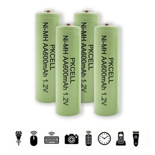 4 x AA Mignon Akku Ni-MH 1,2V 600mAh HR6 Solarleuchten, Haartrimmer, Rasierer