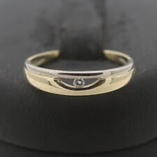 Bicolor Brillant Gold Ring 585 14 Kt Gelbgold Weißgold 0,02 Ct Damen Wert 400,-