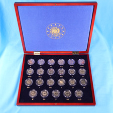 23 x 2 Euro 2015 EU Flagge Diverse Länder Sammlung Lot in Sammelbox