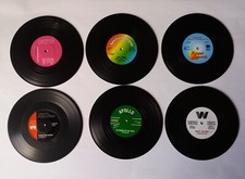 Set Untersetzer 6 Stück Schallplattenform aus Vinyl für Gläser, Tassen ect.