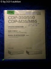 Sony Bedienungsanleitung CDP 350 / 550 / M35 CD Player (#0514)