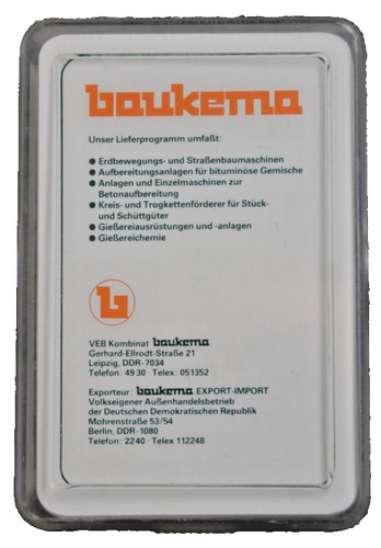 Skatspiel werbung veb - skatspiel, baukema