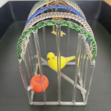Antiker Vogelkäfig aus Glas