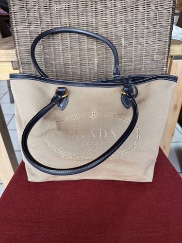 Prada logo jacquard canvas - logo,