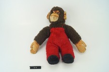 Steiff Schimpanse Affe Mit Latzhose Rot Vintage Stofftier  Alt ✅