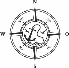 Aufkleber Kompass Anker