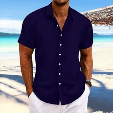 Herren Knopf Kurzarmshirt