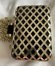 H&M Damen Clutch Tasche Gold