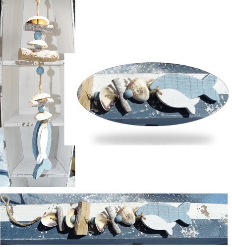 Deko hänger fisch 26cm holz - deko-hänger, "fisch"