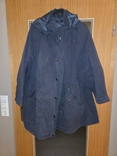 Ulla Popken Damen Jacke Gr. 58/60 , blau, Kapuze abnehmbar Doppelreisverschluß