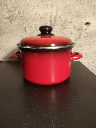 Emaille kochtopf topf rot - emaille, topf,