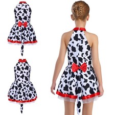 Mädchen Röcke Spotted Hund Kostüm Schichten Hem Fancy Kleid Karneval Ruffled