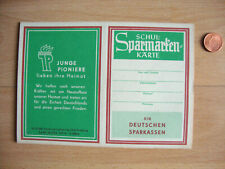 1 Ausweis Junge Pioniere Schul Sparmarken Karte ohne Marken ca. um 1958 ,  DDR