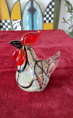 Glasfigur hahn skulptur gockel - glasfigur,