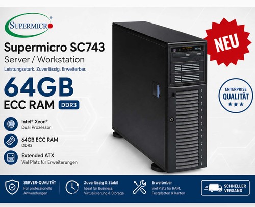 Supermicro sc743 tower - sc743,