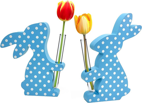 2pcs osterdeko holz osterhasen - 2pcs,