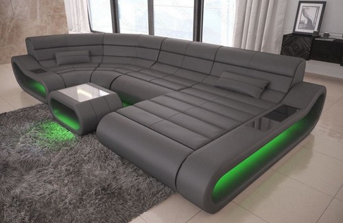 Wohnlandschaft leder sofa usb - leder,
