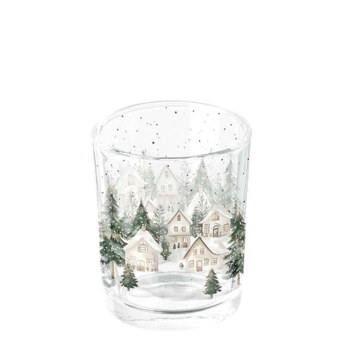 Teelichthalter glas snowy - glas,