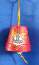 1 kleine Tontopf-Glocke "Engel