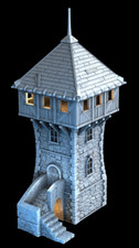 Tabletop Gebäude Defense Tower / Mittelalterlicher Wachturm - für Fantasy RPG
