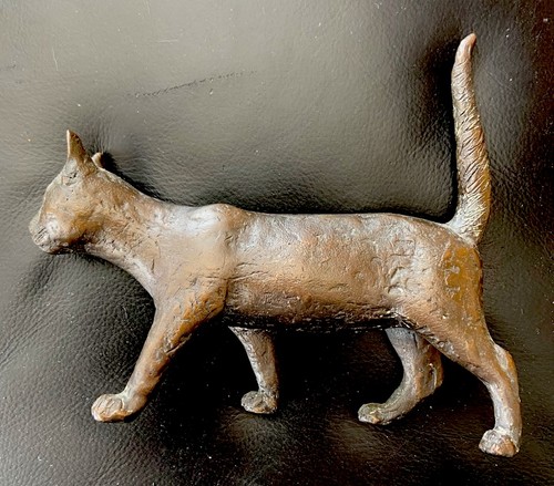 Alte bronze figur - -, katze