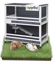 Kaninchenstall Hasenstall Oskar auf Rollen mit Kotschublade Outdoor winterfest