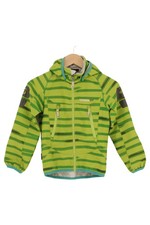 DIDRIKSONS 1913 Kinder Softshelljacke Gr. 120 Grün Gestreift Kapuze Outdoor