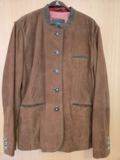 Trachtenjacke Lederjanker Luis Steindl Damen - Gr. 42 - Cognac/Grün/Rot - NEU