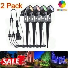 6/8er RGB Gartenstrahler mit Fernbedienung Außen Gartenleuchte mit Erdspieß set