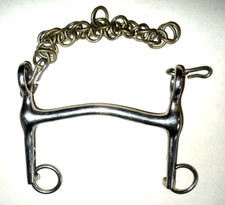 Babykandare Stangengebiss Kandarengebiss mit Kinnkette Edelstahl 13.5 cm Full