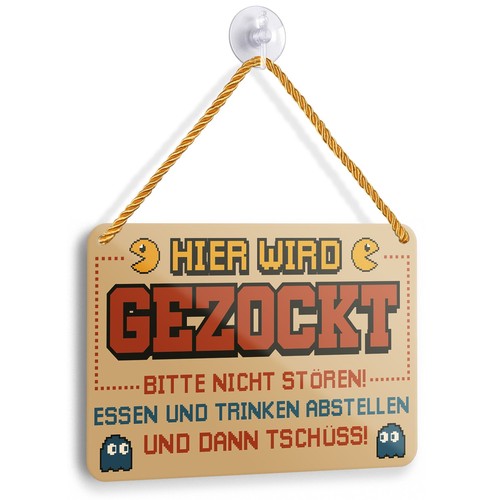 Hier wird gezockt schild - wird,