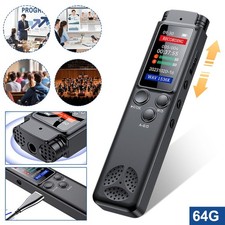 64 GB Digital Diktiergerät Tragbar Aufnahmegerät MP3 Audio Sound Voice Recorder
