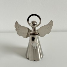 Vintage Kerzenhalter Engel versilbert Weihnachtsengel Weihnachtsschmuck