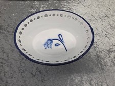 Vintage Emaille Korb für Küche Brötchen etc. ca. 24,5x18,5 cm ca. 8 cm hoch