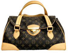 Louis Vuitton Beverly Schultertasche GM - Braun Monogram Canvas - Leder Besatz