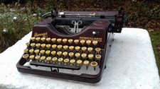 Seltene Rheinmetall Holzdekor Schreibmaschine entnazifiziert 1942 typewriter