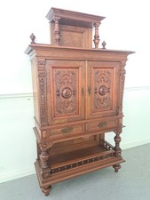 Vertiko mit Zieraufsatz ANTIK Gründerzeit Nuss massiv Kunst 20