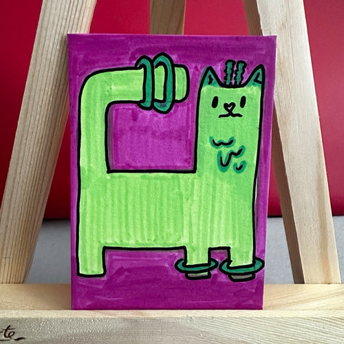 Aceo original kunstkarte katze - original,