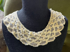 ALTE SPITZE - Glitzerkragen auf Tüll aus den 20-30er Jahren