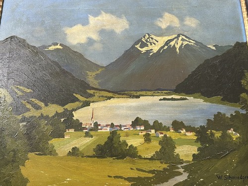 ölgemälde berglandschaft see - Ölgemälde,
