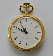 Robert Cart Taschenuhr Email Rückseite Brücke Landschaft Schweiz 1950er