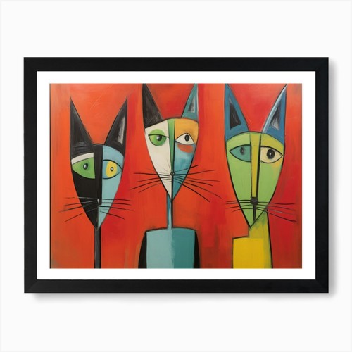 Drei katzen kunstdruck - 2,