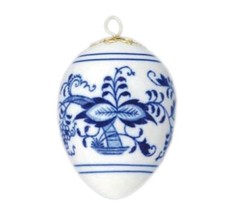 Zwiebelmuster Original Bohemia Osterei "14" m. Anhänger Ostern Porzellan OVP Neu