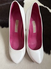 Damen Pumps Buffalo London Weiß Leder Braut Dirndl 36/ 1x Getragen