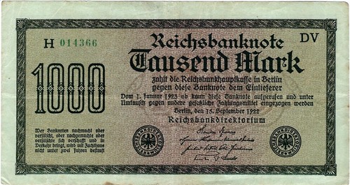 Reichsbanknote 1000 mark 1922 - reichsbanknote,